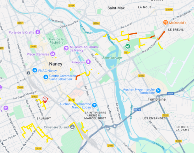 Carte des travaux